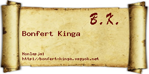 Bonfert Kinga névjegykártya